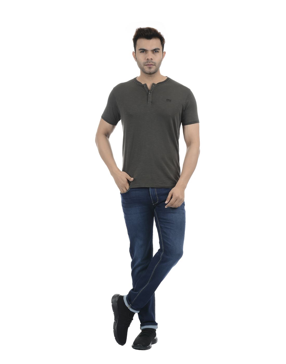 Pepe Jeans Men Casual Wear Grey Solid T-Shirt